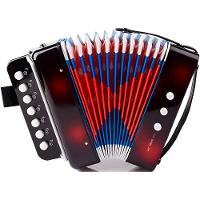 Brinquedo Mini Acordeon Sanfona Gaita Instrumento Musical Preto - 1