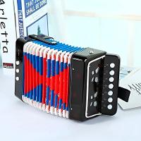 Brinquedo Mini Acordeon Sanfona Gaita Instrumento Musical Preto - 5