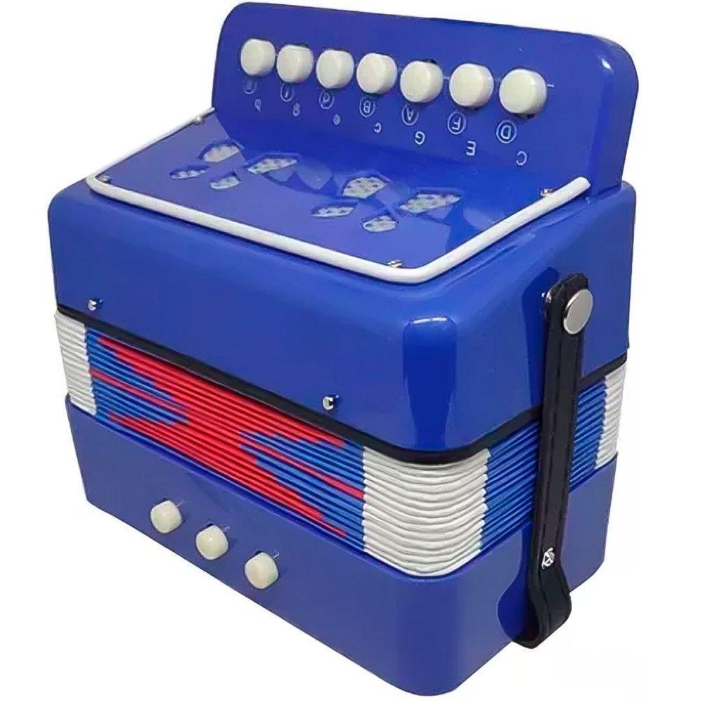 Brinquedo Mini Acordeon Sanfona Gaita Instrumento Musical Azul - 2