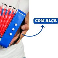 Brinquedo Mini Acordeon Sanfona Gaita Instrumento Musical Azul - 3