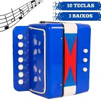 Brinquedo Mini Acordeon Sanfona Gaita Instrumento Musical Azul
