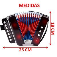 Brinquedo Mini Acordeon Sanfona Gaita Instrumento Musical Azul - 5