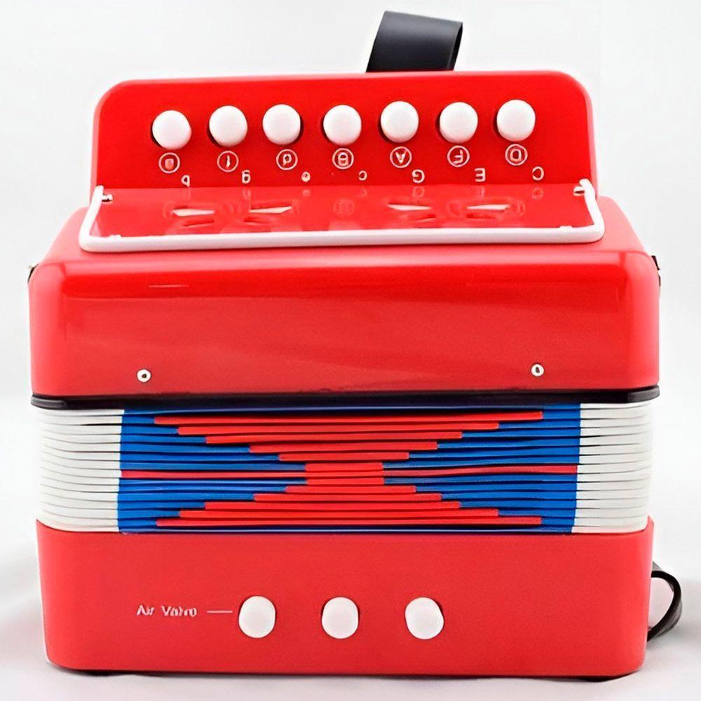 Brinquedo Mini Acordeon Sanfona Gaita Instrumento Musical Vermelho - 3