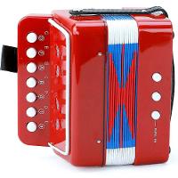 Brinquedo Mini Acordeon Sanfona Gaita Instrumento Musical Vermelho - 1