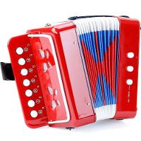 Brinquedo Mini Acordeon Sanfona Gaita Instrumento Musical Vermelho - 2