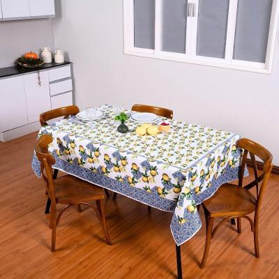 Toalha De Mesa Estampada Allegra 1 Peça 6 Lugares 100% Poliéster - Limão