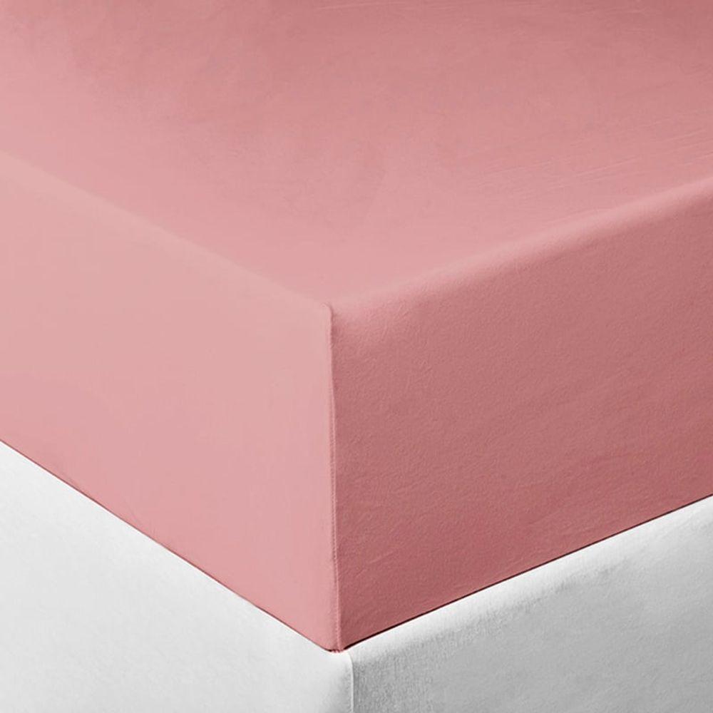 Lençol Tecebem Solteiro King Malha C/ Elástico Liso 100mx203mx40cm Rose - 2