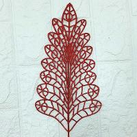 Folhas Flores árvore Natal Gliter Vermelho De 40cm Kit 6pçs - 2