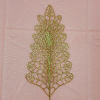 Folhas Flores árvore Natal Gliter Dourado De 40cm Kit 10pçs - 2