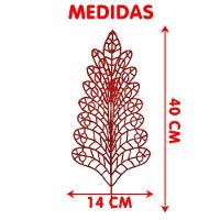 Folhas Flores Enfeite árvore Natal Gliter Prata 40cm 4pçs - 3