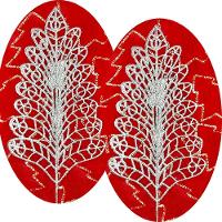 Folhas Flores Enfeite árvore Natal Gliter Prata 40cm 12pçs - 1