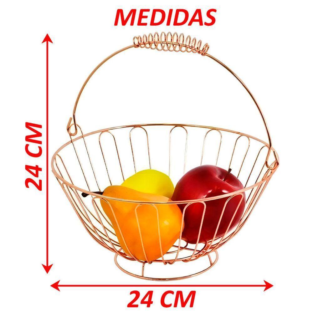 Kit Fruteira Redonda Com 12pçs Frutas Artificial Em Isopor - 5