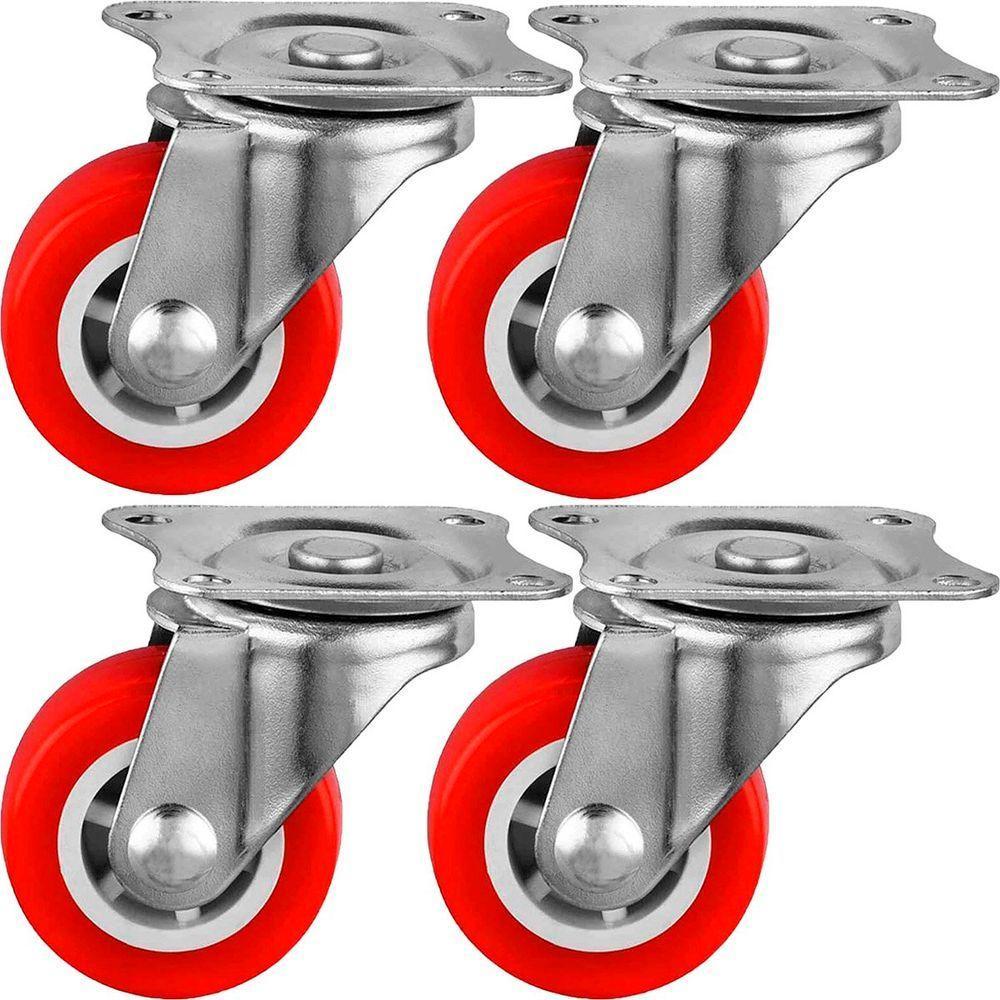 Kit 4pçs Roda Rodizio Giratório Universais Reforçado De 40mm - 1