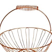 Fruteira De Mesa Aramada Redonda Inoxidável Rose Gold 24cm