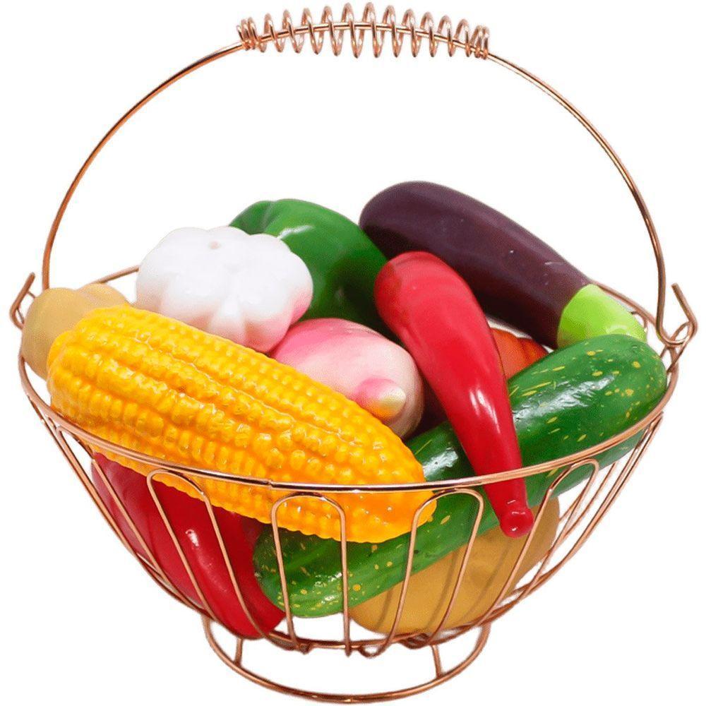 Kit Fruteira Redonda Com 12pçs Legumes Artificiais Em Isopor - 1