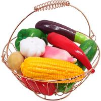 Kit Fruteira Redonda Com 12pçs Legumes Artificiais Em Isopor - 2