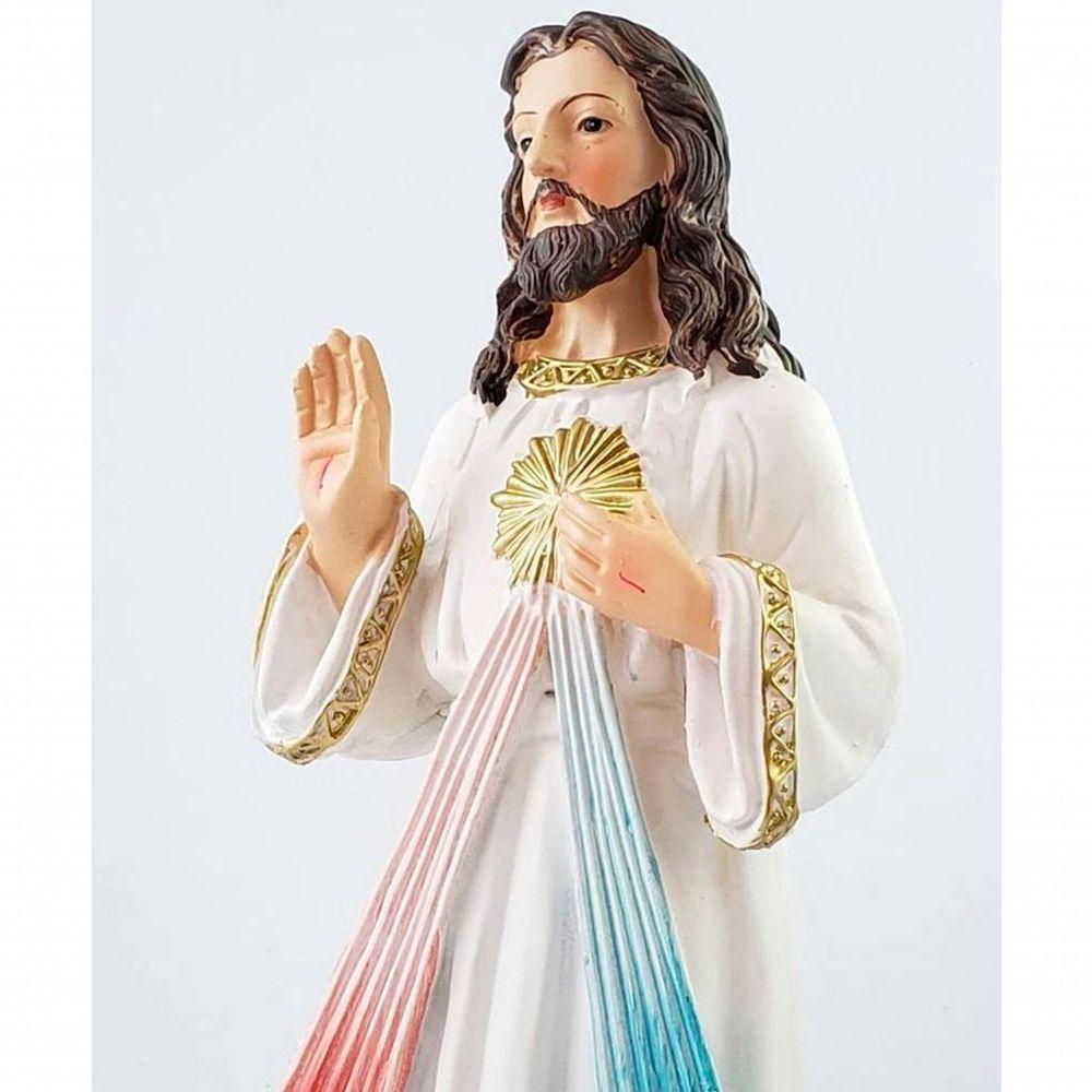 Santo Imagem Jesus Misericordioso Estatua Em Resina De 30cm - 3