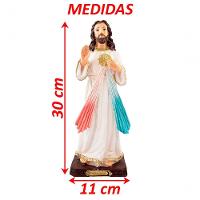 Santo Imagem Jesus Misericordioso Estatua Em Resina De 30cm - 4
