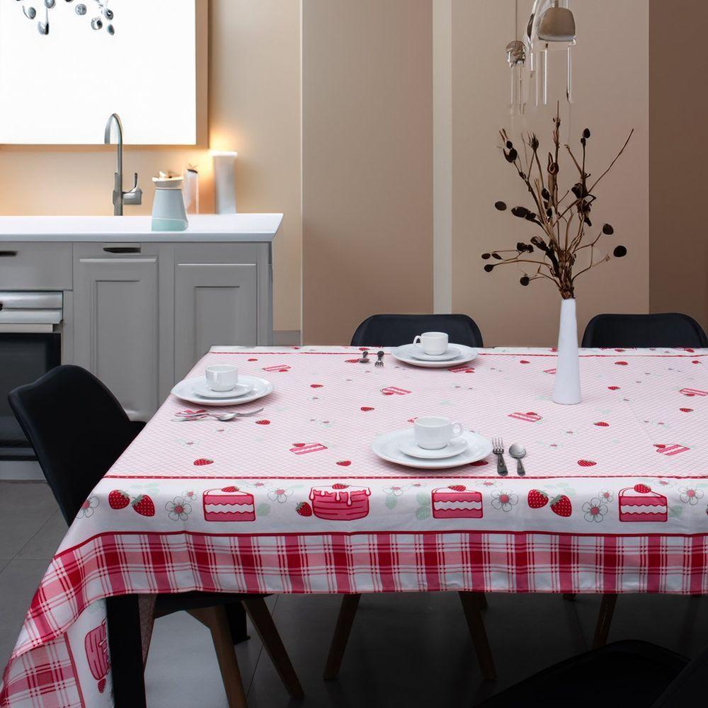 Toalha De Mesa Quadrada 4 Lugares 1,40x1,40m Impermeável Appel Bolo - 1