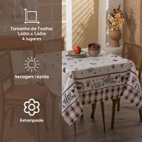Toalha De Mesa Quadrada 4 Lugares 1,40x1,40m Impermeável Appel Bolo - 2