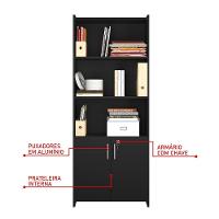 Conjunto Para Escritorio Com Mesa Em L Nt2060 E Armário Multiuso Preto Notável Móveis - 6