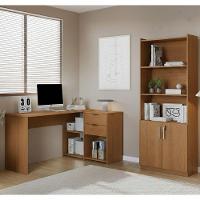 Conjunto Para Escritório Com Mesa Em L Nt2060 E Armário Multiuso Freijó Notável Móveis - 1