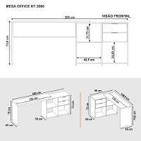 Conjunto Para Escritorio Com Mesa Em L Nt2060 E Armário Multiuso Branco Notável Móveis