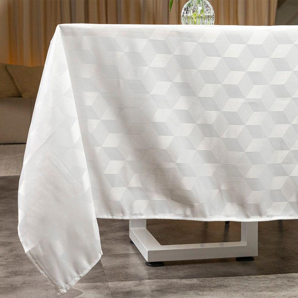 Toalha De Mesa Copa E Cia Versatile Aretha Quadrada 4 Lugares- 150 X 150 Cm Branco - 4