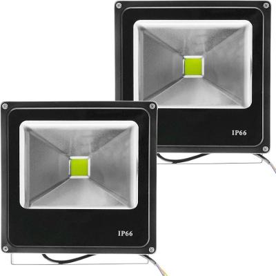 Kit 2 Refletores Led Holofote Externo Jardim Muro 20w Verde