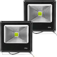 Kit 6 Refletores Led Holofote Externo Jardim Muro 20w Verde - 1