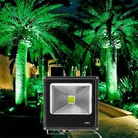 Kit 6 Refletores Led Holofote Externo Jardim Muro 20w Verde - 3