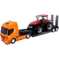 Brinquedo Colecionável Miniatura Caminhão Iveco Trator Case Laranja - 2