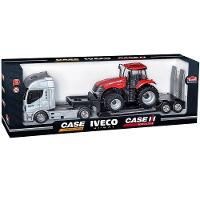 Brinquedo Colecionável Miniatura Caminhão Iveco Trator Case Laranja
