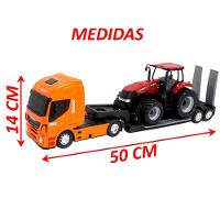 Brinquedo Colecionável Miniatura Caminhão Iveco Trator Case Laranja - 5