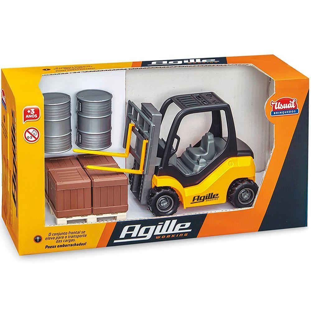 Brinquedo Colecionável Miniatura Empilhadeira Agile Working Amarelo - 4