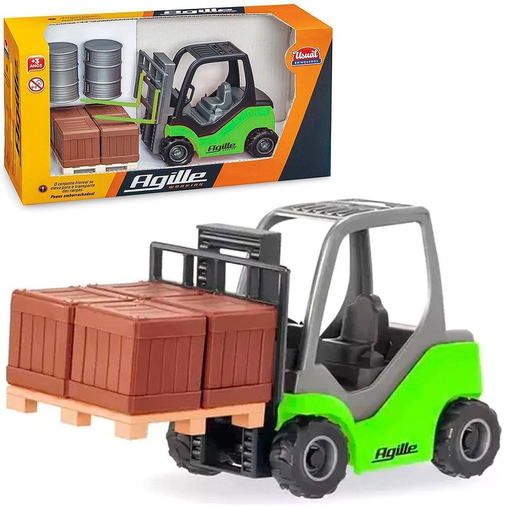 Brinquedo Colecionável Miniatura Empilhadeira Agile Working Verde - 1
