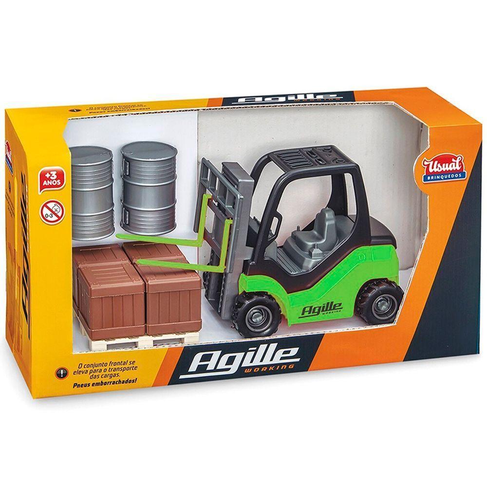Brinquedo Colecionável Miniatura Empilhadeira Agile Working Verde - 4