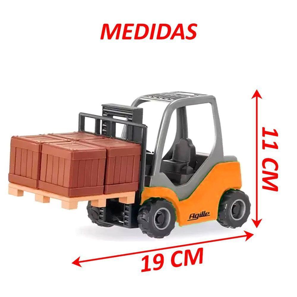 Brinquedo Colecionável Miniatura Empilhadeira Agile Working Laranja - 5