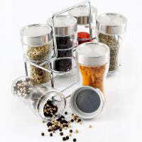 Porta Temperos Condimentos Vidro Conjunto 6pçs Com Suporte - 2