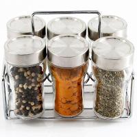 Porta Temperos Condimentos Vidro Conjunto 6pçs Com Suporte - 3