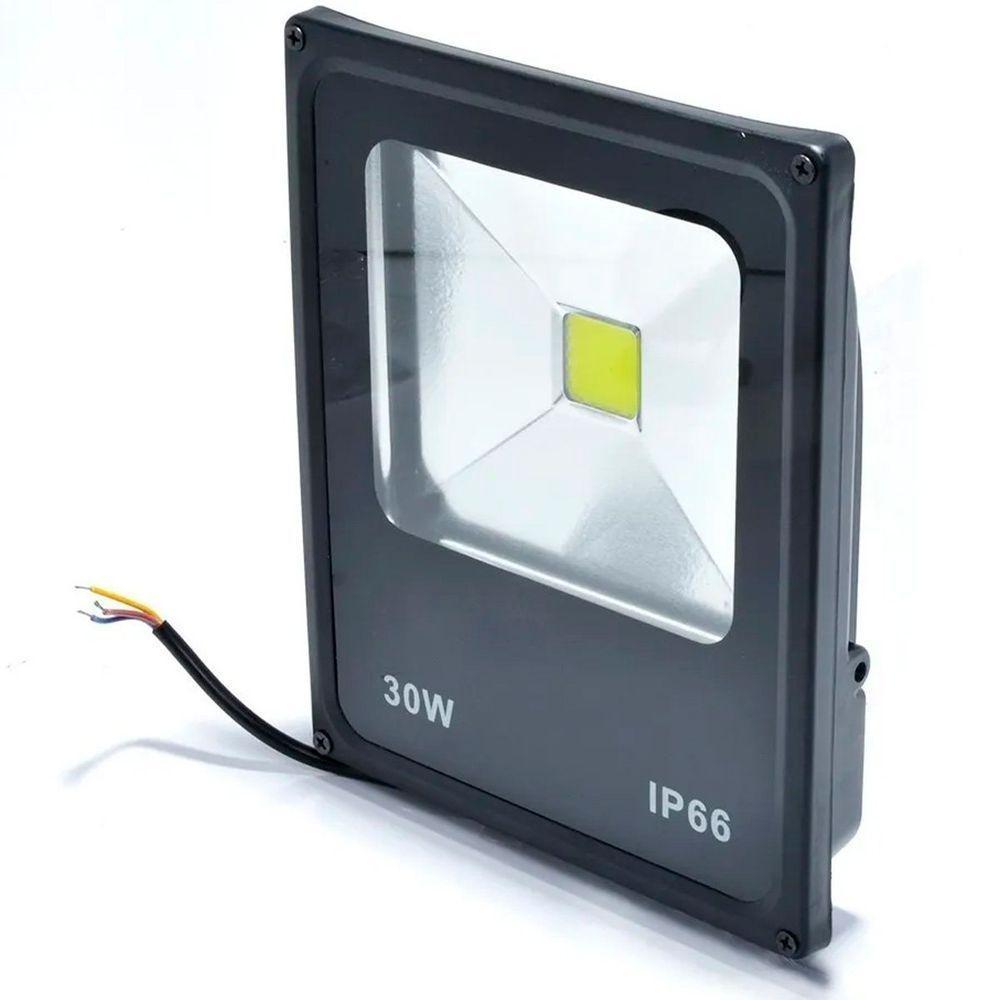 Kit 2 Refletores Led Holofote Externo Jardim Muro 30w Branco - 4