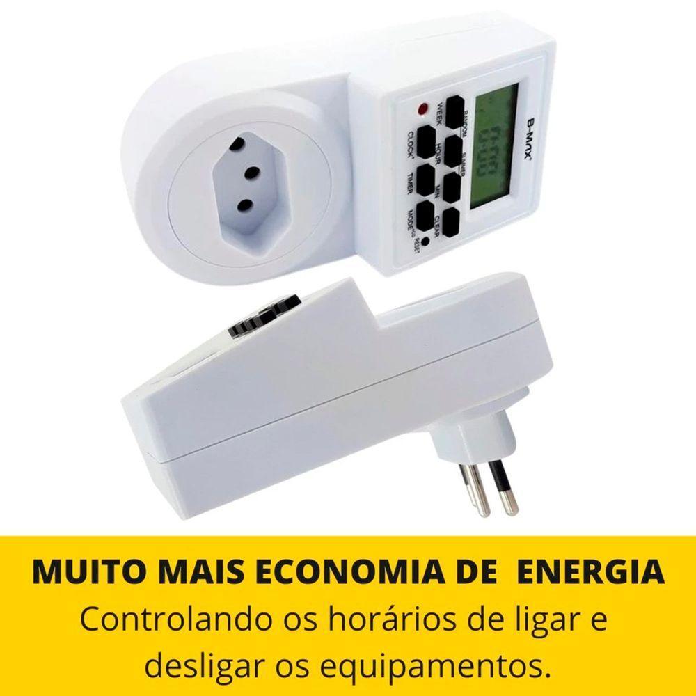 Temporizador Timer Relógio Digital Tomada Programável Bivolt - 2