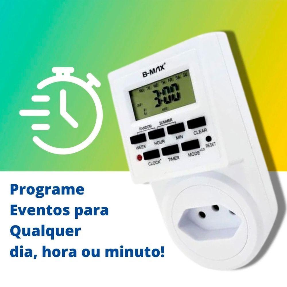 Temporizador Timer Relógio Digital Tomada Programável Bivolt - 3