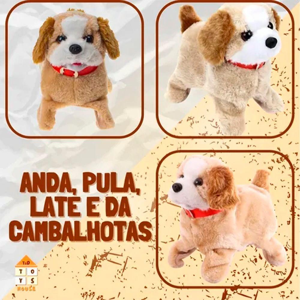 Cachorro Cachorrinho Pula Anda Brinquedo Pelúcia Late - 2