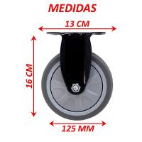 Kit 2 Rodinhas Roda Rodizio Reforçado Anti Risco De 125x32mm - 6