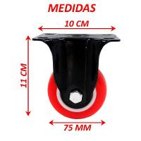 Kit 2 Rodas Rodinhas Rodizio Reforçado Anti Risco De 75x32mm - 6