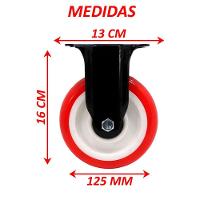 Kit 6 Roda Rodinhas Rodizio Reforçado Anti Risco De 125x32mm - 6