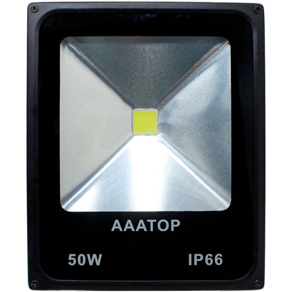 Kit 2 Refletor Led Holofote Externo Jardim Muro 50w Branco - 2