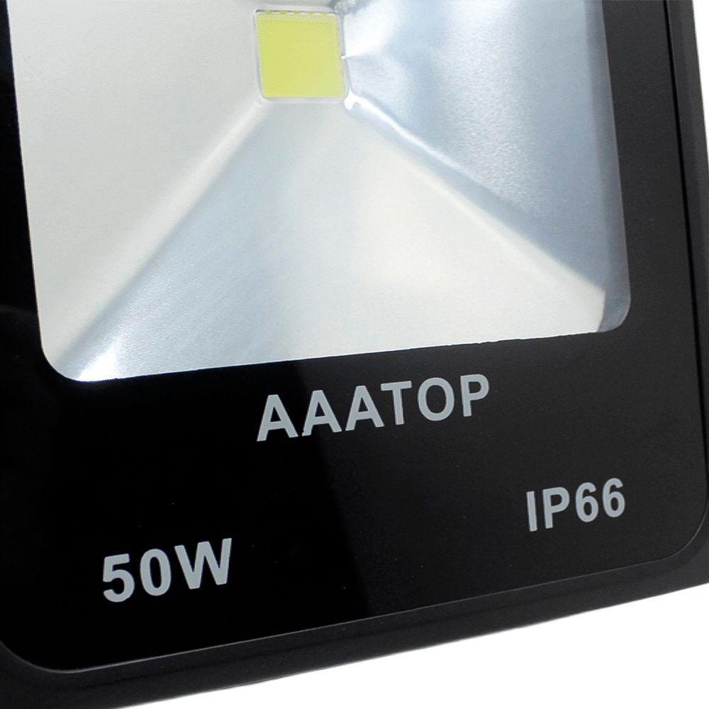Kit 2 Refletor Led Holofote Externo Jardim Muro 50w Branco - 3