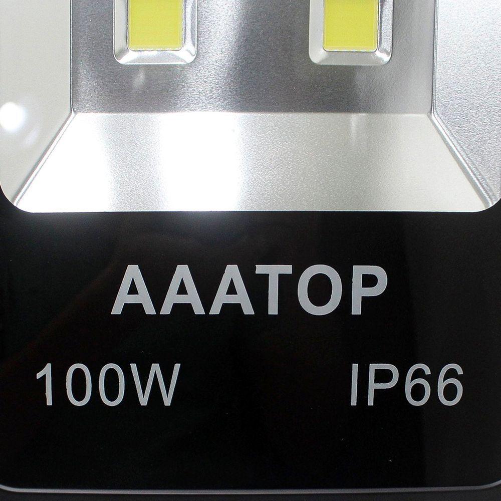 Kit 6 Refletor Led Holofote Externo Jardim Muro 100w Branco - 3